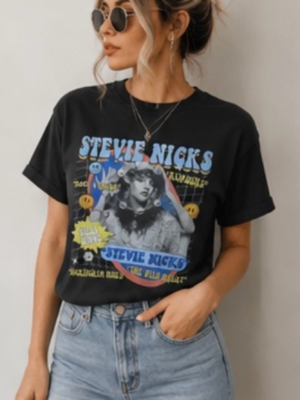 Comfort Colors Stevie Nicks Graphic Tee Retro Rock Band T-Shirt Medium - Picture 5 of 5